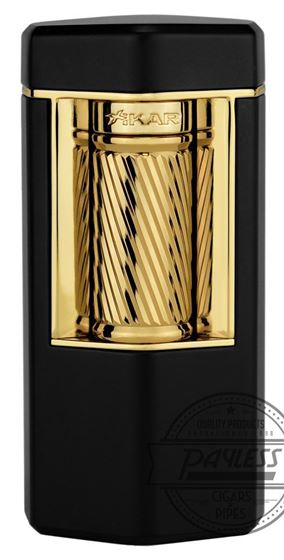 Xikar Meridian Soft Flame Lighter - Matte Black/Gold (600BKGD)
